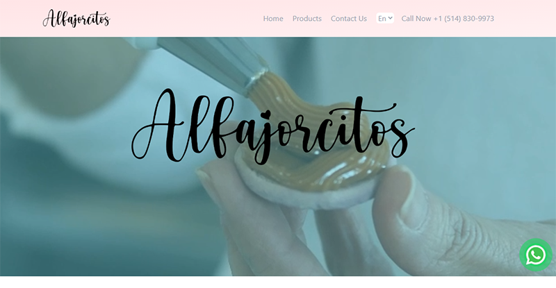 Tienda online Alfajorcitos.ca creada por PaginaGenial