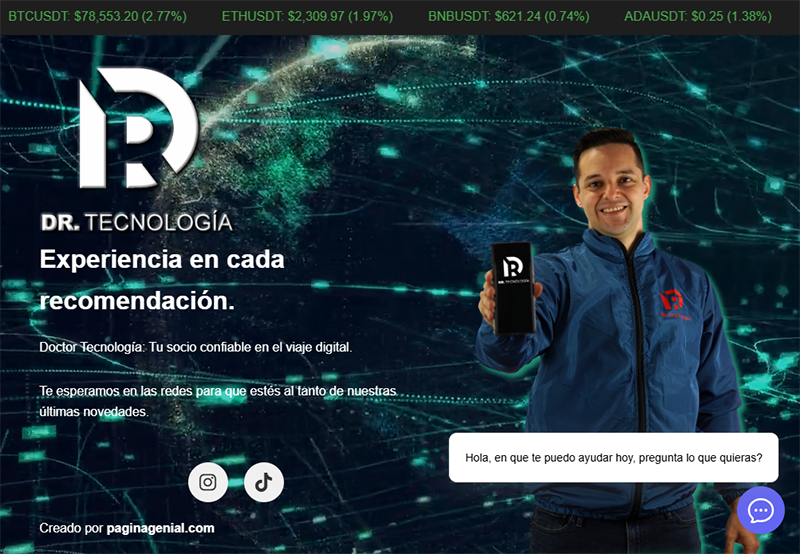 Sitio web Dr. Tecnología desarrollado por PaginaGenial