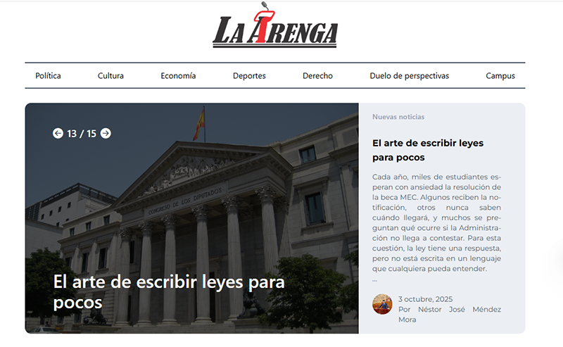 Sitio web La Arenga diseñado por PaginaGenial