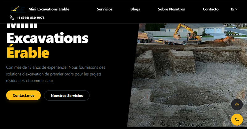 Sitio de Excavations Erable diseñado por PaginaGenial